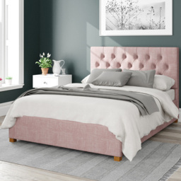 Aspire Olivier King Size Tea Rose Pure Pastel Cotton Ottoman Bed - Pink - Aspire Beds - Wilko