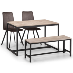Julian Bowen Tribeca 4 Seater Sonoma Oak Dining Table - Black - Wilko - thumbnail 6