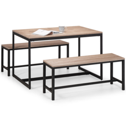 Julian Bowen Tribeca 4 Seater Sonoma Oak Dining Table - Black - Wilko - thumbnail 5
