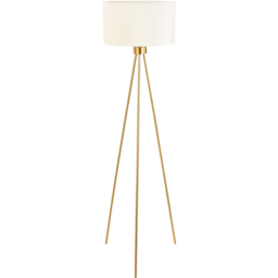 Pacific Lifestyle Houston Brushed Brass Metal Tripod Floor Lamp - Gold - Wilko