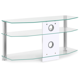 MMT Furniture Designs 2 Shelf Clear Glass Corner TV Unit - Size: 50 x 115 x 40cm - Wilko - thumbnail 6