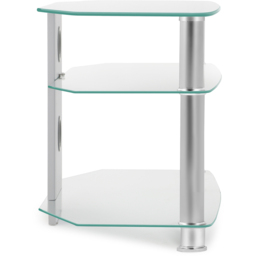 MMT Furniture Designs 2 Shelf Clear Glass Corner TV Unit - Size: 50 x 115 x 40cm - Wilko - thumbnail 5