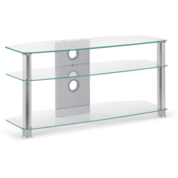 MMT Furniture Designs 2 Shelf Clear Glass Corner TV Unit - Size: 50 x 115 x 40cm - Wilko - thumbnail 3