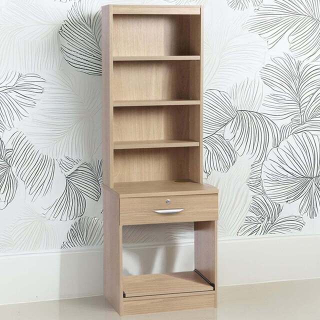 R White Cabinets Single Drawer 4 Shelf Printer Desk Stand with Hutch Brown - Size: 182.8 x 60 x 54cm - Wilko - image 1