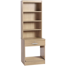 R White Cabinets Single Drawer 4 Shelf Printer Desk Stand with Hutch Brown - Size: 182.8 x 60 x 54cm - Wilko - thumbnail 3