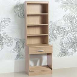 R White Cabinets Single Drawer 4 Shelf Printer Desk Stand with Hutch Brown - Size: 182.8 x 60 x 54cm - Wilko
