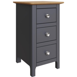 FWStyle Taberno Slim 3 Drawer Blue Oak Assembled Bedside Table - Wilko - thumbnail 3