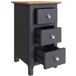 FWStyle Taberno Slim 3 Drawer Blue Oak Assembled Bedside Table - Wilko - thumbnail 4