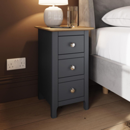 FWStyle Taberno Slim 3 Drawer Blue Oak Assembled Bedside Table - Wilko - thumbnail 7