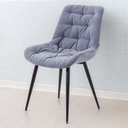 Living and Home Grey Teddy Fleece Dining Chair - Size: 87 x 54 x 59cm - Wilko
