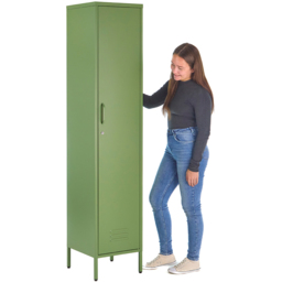 MMT Furniture Designs Single Door Green Metal Tall Locker Cabinet - Size: 180 x 38.5 x 38.5cm - Wilko - thumbnail 5
