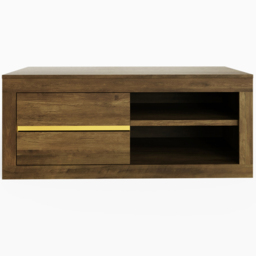 GFW Astley 2 Drawer 2 Shelf Knotty Oak Coffee Table - Size: 41 x 100 x 50cm - Brown - Wilko - thumbnail 5