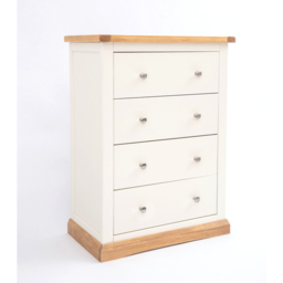 Cabinet Bits Trevi 4 Drawer Off White Chrome Knob Chest of Drawers - Wilko - thumbnail 4
