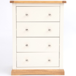 Cabinet Bits Trevi 4 Drawer Off White Chrome Knob Chest of Drawers - Wilko - thumbnail 3