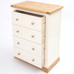 Cabinet Bits Trevi 4 Drawer Off White Chrome Knob Chest of Drawers - Wilko - thumbnail 6