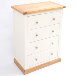 Cabinet Bits Trevi 4 Drawer Off White Chrome Knob Chest of Drawers - Wilko - thumbnail 5