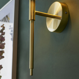 Merano Florence Satin Brass and Vintage White Fabric Wall Lamp - Size: 17 x 13 x 44.8cm - Wilko - thumbnail 6