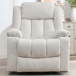 Artemis Home Lovell Cream Massage and Heat Electric Recliner Chair - Size: Single - Wilko