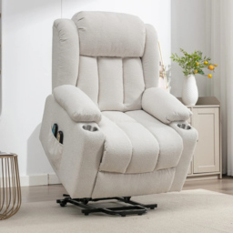 Artemis Home Lovell Cream Massage and Heat Electric Recliner Chair - Size: Single - Wilko - thumbnail 5
