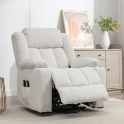 Artemis Home Lovell Cream Massage and Heat Electric Recliner Chair - Size: Single - Wilko - thumbnail 4
