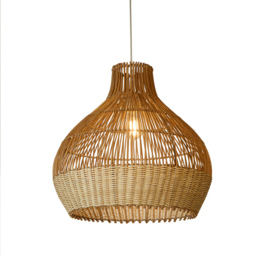 Lighting Collection Tusk Natural Rattan Bell Ceiling Lamp Shade 50cm - Size: 14 x 95 x 96cm - Natural and Cream - Wilko - thumbnail 4