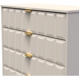 Crowndale Cube 4 Drawer Matt Kashmir Chest of Drawers Ready Assembled - Cream - Wilko - thumbnail 6