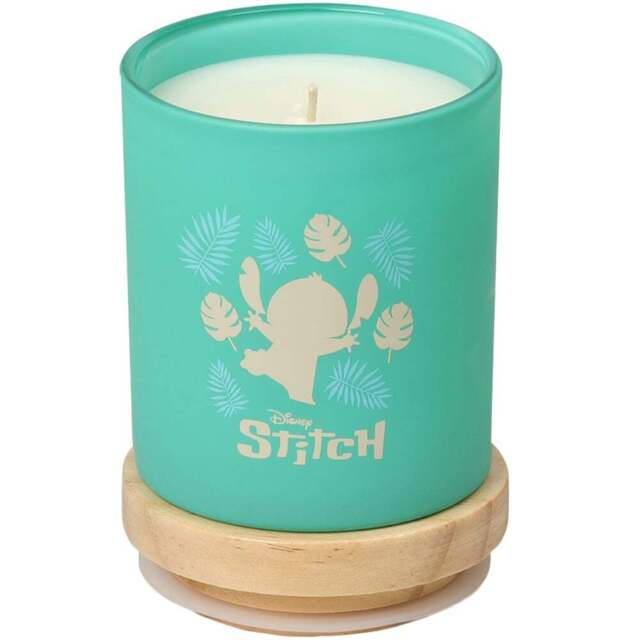 Disney Stitch Pal Leaf and Malay Apple Scented Candle 195g - Size: 12.3 x 9 x 9.2cm - Teal - Wilko - image 1