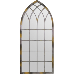 MirrorOutlet Somerley Rustic Arched Garden Mirror 115 x 50cm - Size: 115 x 50 x 3cm - Silver - Wilko - thumbnail 1