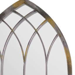 MirrorOutlet Somerley Rustic Arched Garden Mirror 115 x 50cm - Size: 115 x 50 x 3cm - Silver - Wilko - thumbnail 4