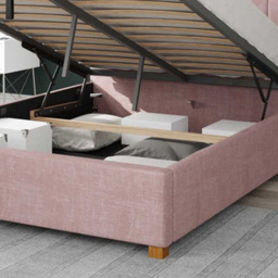 Aspire Hepburn King Size Tea Rose Pure Pastel Cotton Ottoman Bed - Pink - Aspire Beds - Wilko - thumbnail 4