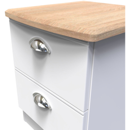 Crowndale Victoria 2 Drawer White Ash and Oak Bedside Cabinet - Wilko - thumbnail 6