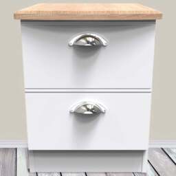 Crowndale Victoria 2 Drawer White Ash and Oak Bedside Cabinet - Wilko - thumbnail 1