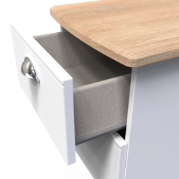 Crowndale Victoria 2 Drawer White Ash and Oak Bedside Cabinet - Wilko - thumbnail 7