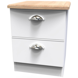 Crowndale Victoria 2 Drawer White Ash and Oak Bedside Cabinet - Wilko - thumbnail 5