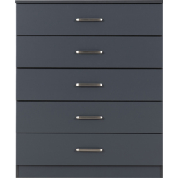 Seconique Dakota 5 Drawer Dark Grey Storage Chest - Wilko - thumbnail 4