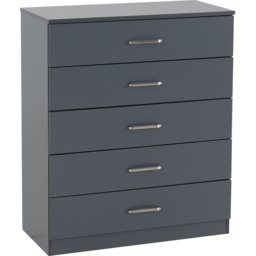Seconique Dakota 5 Drawer Dark Grey Storage Chest - Wilko - thumbnail 3