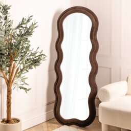 Plush Wavy Taupe Lean To Mirror - Wilko