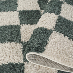 Desire Rugs Chester Jade Green Shaggy Checkered Rug 60 x 220cm - Size: 220 x 60 x 3cm - Wilko - thumbnail 5