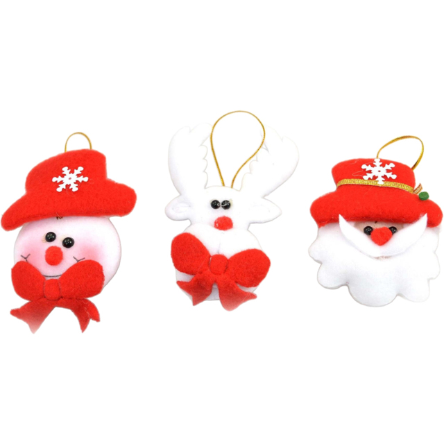 Shatchi 3 Piece Novelty Christmas Tree Hanging Decoration - Size: 2 x 2 x 22cm - Red - Wilko - image 1