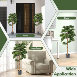 Costway Green Artificial Boxwood Topiary Tree Potted Plants 2 Pack - Size: 16.5 x 16.5 x 130cm - Wilko - thumbnail 7