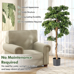 Costway Green Artificial Boxwood Topiary Tree Potted Plants 2 Pack - Size: 16.5 x 16.5 x 130cm - Wilko - thumbnail 6