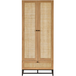 Julian Bowen Padstow 2 Door Single Drawer Oak Wardrobe - Size: 2 Door, Single Drawer - Wood - Wilko - thumbnail 6