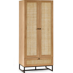 Julian Bowen Padstow 2 Door Single Drawer Oak Wardrobe - Size: 2 Door, Single Drawer - Wood - Wilko - thumbnail 3