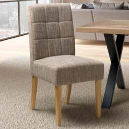 Moseley Set of 2 Natural Tweed Oatmeal Dining Chair - Cream - Wilko - thumbnail 1