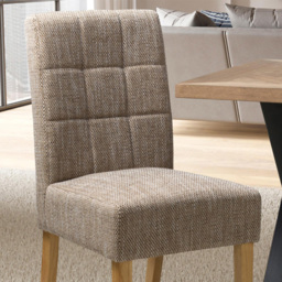 Moseley Set of 2 Natural Tweed Oatmeal Dining Chair - Cream - Wilko - thumbnail 3