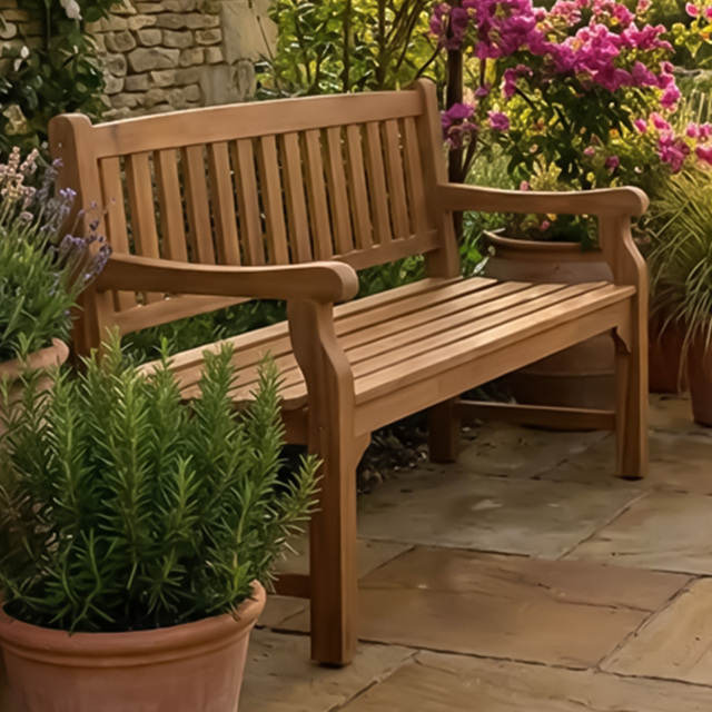 Royalcraft Sofia 3 Seater Acacia Wood Garden Bench - Natural - Wilko - image 1