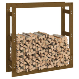 vidaXL Honey Brown Pine Wood Firewood Log Holder 100 x 100 x 25cm - Wilko - thumbnail 4