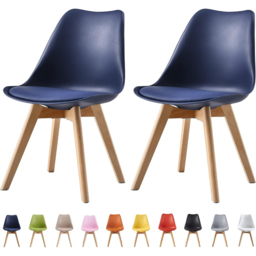 Eva Set of 2 Blue Padded Dining Chairs - MCC - Wilko - thumbnail 7