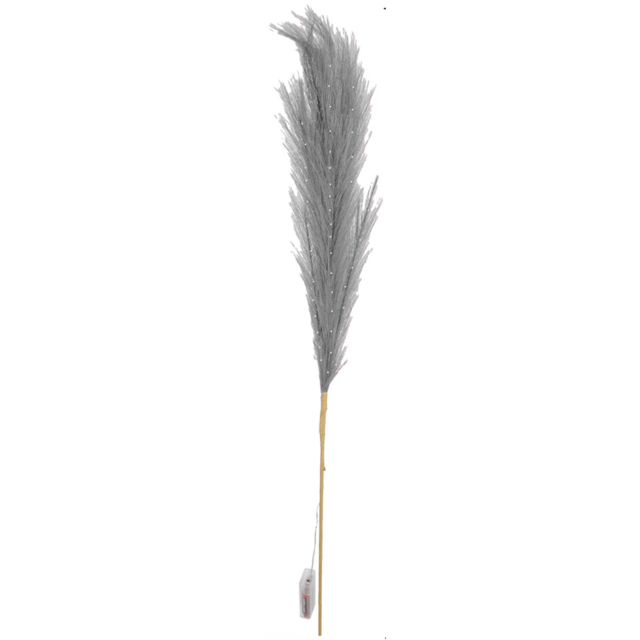 Shatchi Pre Lit Grey Pampas Grass 100cm - Size: 100 x 8 x 8cm - Wilko - image 1