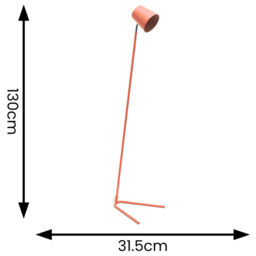 ValueLights Lark Coral Peach Metal Slimline LED Floor Lamp - Pink - Wilko - thumbnail 6